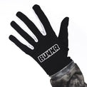 BUNKR Gloves black MX riding glove, back of hand with BUNKR logo