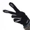 BUNKR Gloves side view showing white finger panels and silicone fingertips